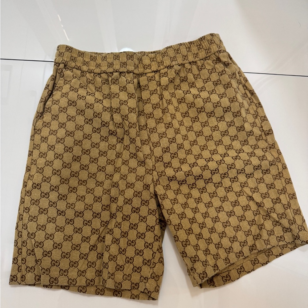 Gucci Beige Logo Men's Shorts